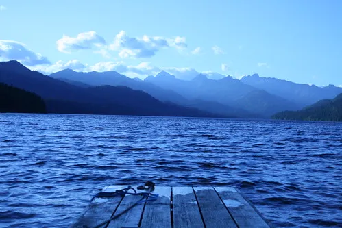 Dusk Is Nearing On A Dock At Lake Kachess